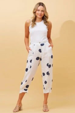 ELISSA LINEN CROP PANTS -Printedcarpetus 00791e6b16745080382720a143f39162