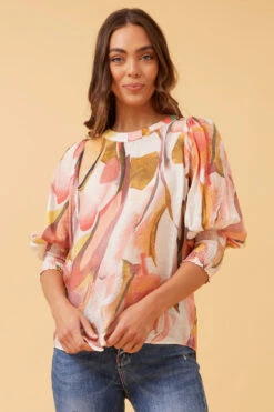 ELEGANT ABSTRACT PRINT BLOUSE -Printedcarpetus 0081794064c898b83b12e8530346ebb7