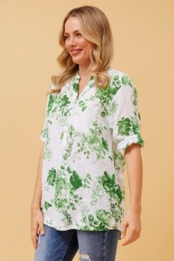 IMOGEN FLORAL LINEN TOP -Printedcarpetus 013931ddd2a53561574221f6d6fd77f9