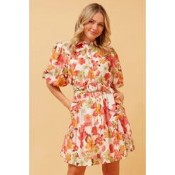 VELDA FLORAL SHORT DRESS -Printedcarpetus 01ab400a4882caca5f4efa970e8f1147