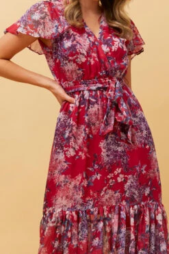 DAWN FLORAL TIERED MIDI DRESS -Printedcarpetus 026d5a0c0ec09f287f7d5cfdd807ad56