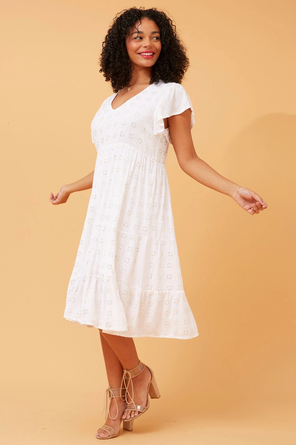 KAVINA SEQUIN PATTERN TIERED DRESS 8 KAVINA SEQUIN PATTERN TIERED DRESS - Image 6