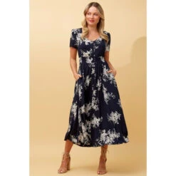 MEGAN FLORAL BOHO MIDI DRESS -Printedcarpetus 031783f1909d6c94d448c1a352f03281