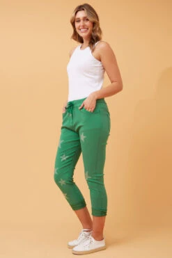 JANJA EMBELLISHED STAR PRINT JOGGERS -Printedcarpetus 0345a373256f0c1d215860364e75ec4a