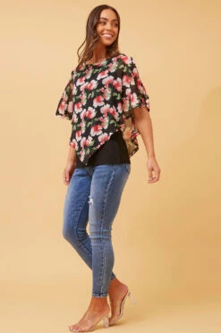 CAREY DOUBLE LAYER FLORAL TOP -Printedcarpetus 039620b36f825b679b7840388155b2cf