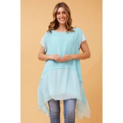 DAYA DOUBLE LAYER LINEN TOP -Printedcarpetus 03bac2c1064f3f1a09ab96b7bbc84de2