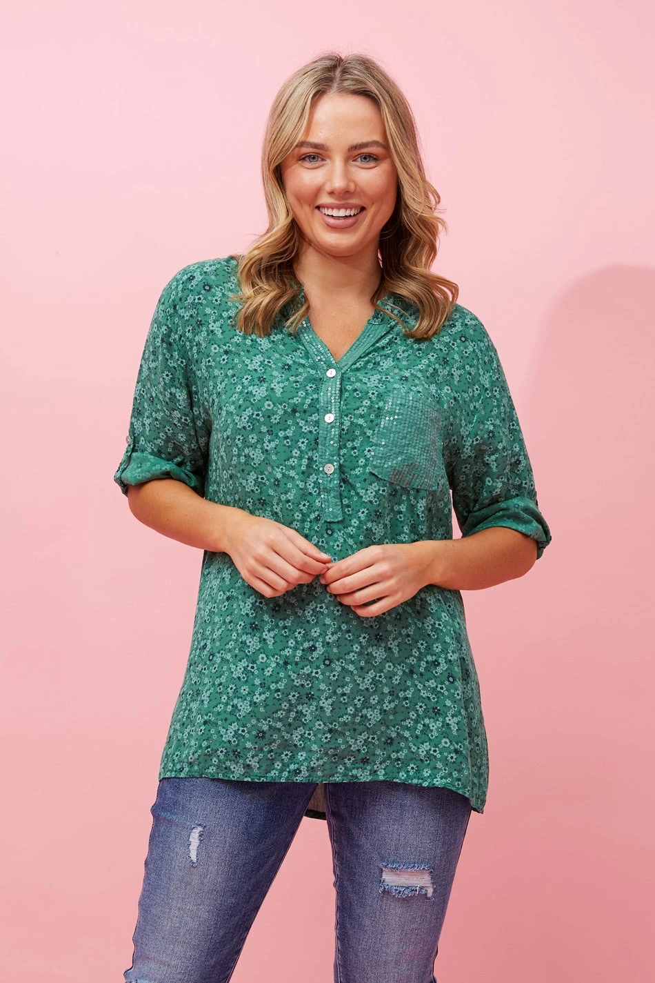 ROSETTA FLORAL SEQUIN DETAIL TOP 4 ROSETTA FLORAL SEQUIN DETAIL TOP - Image 2