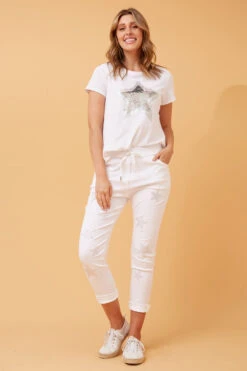 JANJA EMBELLISHED STAR PRINT JOGGERS -Printedcarpetus 0497341955694a0260a456af5b905ec2