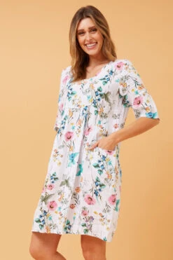 PISA FLORAL LINEN DRESS -Printedcarpetus 04b3e691c4a6b50153c1f5d9139a7ad6
