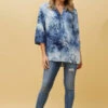 ROSETTA FLORAL SEQUIN TIE DYE DETAIL TOP -Printedcarpetus 059c6f176fc87482dd6bbf3662ca74fd