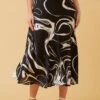 CYRUS ABSTRACT PRINT MIDI SKIRT -Printedcarpetus 06a59a01df5030b30dae9ee0416bd2dd