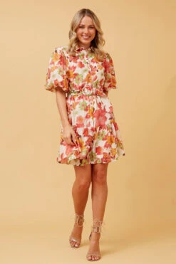 VELDA FLORAL SHORT DRESS -Printedcarpetus 06fd0440d361d82ad7b99be3e0f6c325