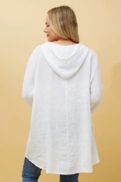 SILVAVA HOODED LINEN TUNIC TOP -Printedcarpetus 087a4001b75bfe2adf8a17b89869a55e