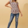 SHELLY ABSTRACT PRINT SHELL TOP -Printedcarpetus 08bd2a8f970ad3949471a2be90438e25