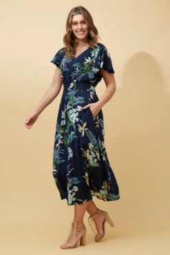 FLORIDA FLORAL MIDI DRESS -Printedcarpetus 08cebcbde77c41289b7df94cb2882314