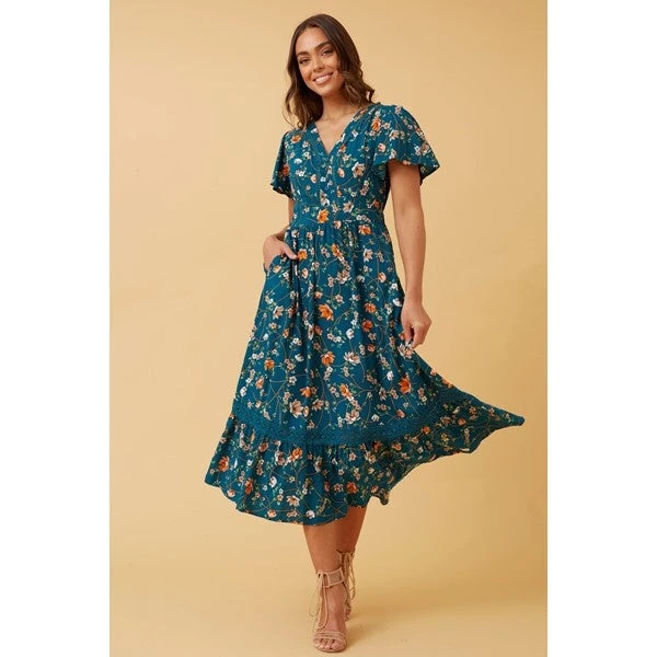 SOLANA FLORAL BOHO MIDI DRESS 10 SOLANA FLORAL BOHO MIDI DRESS - Image 8