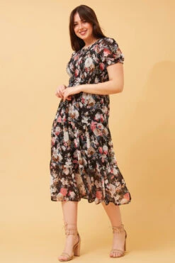 MERRY FLORAL MIDI DRESS -Printedcarpetus 0aa93f3088c3593a75b3c0188ba2363c