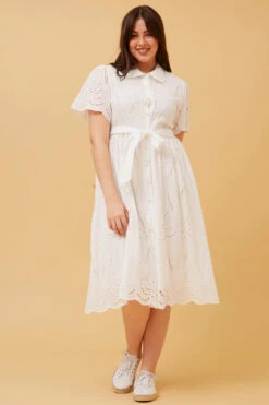 ABIGAIL BRODERIE ANGLAISE SHIRT DRESS