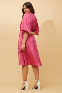 QUEENIE SATIN MIDI DRESS -Printedcarpetus 0b0fab4829f70f765da563d03a6b7375