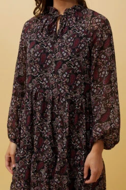 CALVIN BALLOON SLEEVE FLORAL SHORT DRESS -Printedcarpetus 0b5ed363a8613d67b1d8860b0c154de2