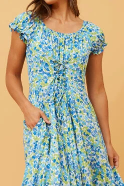 GODDESS FLORAL LACE UP MAXI DRESS -Printedcarpetus 0b80e23016d5c188f3e8a1f20c996828