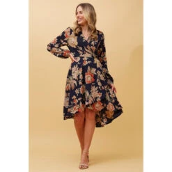 WILLOW FLORAL WRAP DRESS -Printedcarpetus 0c9d01e41873f4cdafa1feb6e641fe3a