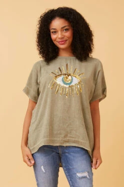 JULINA EVIL EYE LINEN TOP 20 JULINA EVIL EYE LINEN TOP -Printedcarpetus 0db835bb03ddf775e8bd8532449e7f2b