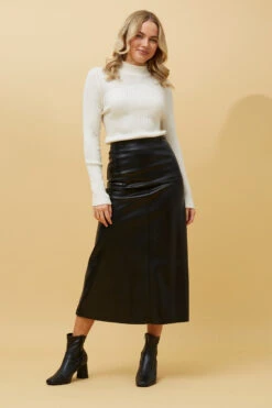 AUBREE VEGAN LEATHER MAXI SKIRT -Printedcarpetus 0e9acde053c8cedf8fbbd430623972a5