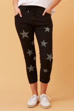 JANJA EMBELLISHED STAR PRINT JOGGERS -Printedcarpetus 0eb47330a0f9a2e6c5c017fc84822652