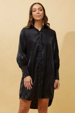 GERTIE SATIN SHIRT MIDI DRESS -Printedcarpetus 0ec2c083a63d7cf0d02f9feab6914e3f
