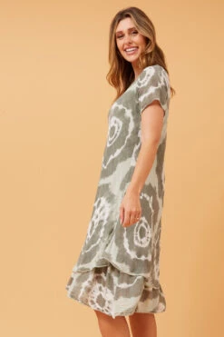 ELECTRA DOUBLE LAYER PRINTED DRESS -Printedcarpetus 0ef4b00b7e7d59f3ff950f4cc4507fb8