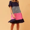 KELLY COLOUR BLOCK LINEN DRESS -Printedcarpetus 0fdbee9302d52af3651f24ac027de142