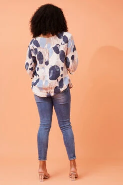 CARMELLA ABSTRACT PRINT LINEN TOP -Printedcarpetus 0fe90fa976f1889038e078b1ad894a67