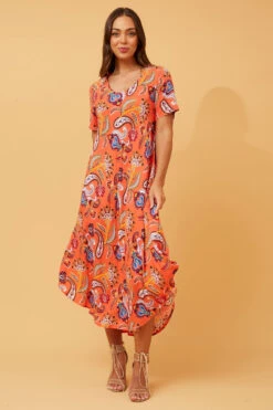 YESSICA PAISLEY PRINT MIDI DRESS -Printedcarpetus 101a3df5af3f32f74773164f8a70542c