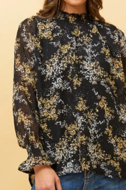 DIANA LEAF PRINT BLOUSE -Printedcarpetus 10735e02987475f85a373390096fbc6d