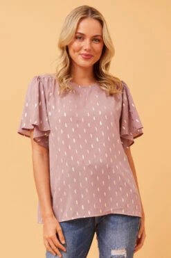 CANDICE GOLD FOIL PRINT TOP -Printedcarpetus 10a8a3afddc53cf33b6b1b58cbbb1c1e