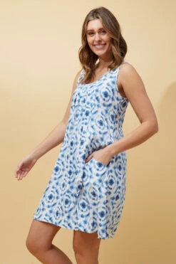 VENICE TIE DYE PRINT SHORT DRESS -Printedcarpetus 10b11d9297b98bbc1102850c454a5cca