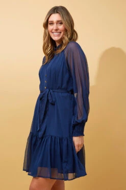 ILLARIA BUTTON FRONT SHORT DRESS -Printedcarpetus 10ef9c7272a7a16c7615c46cc36dbc88