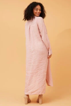 KIMMY BUTTON FRONT LINEN SHIRT DRESS -Printedcarpetus 12dcef13a3e666301f56f0fd5c5e9fd0