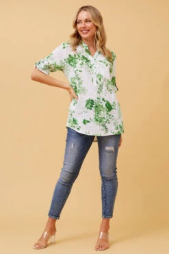IMOGEN FLORAL LINEN TOP -Printedcarpetus 1318fff98652ce659478e6c1e3cc21b5