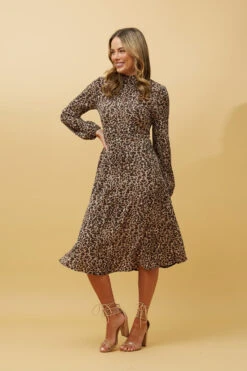 Stella SWEETIE ANIMAL PRINT MIDI DRESS -Printedcarpetus 1391d71cec6e0aaf1b70e97cb082be85