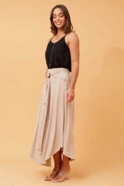 ESTRELLA LINEN MIDI SKIRT -Printedcarpetus 13cd0d2c6d7080ca55c5ddf6c20ad632