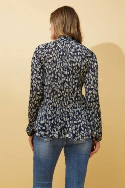 PETA MICRO PLEAT FLORAL BLOUSE -Printedcarpetus 141c54978d937c5dad634df4b4e01e20