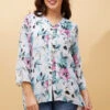 RUBY FLORAL BUTTON FRONT TOP -Printedcarpetus 142c5e795dfc13a12d31d59cb0e3eedc