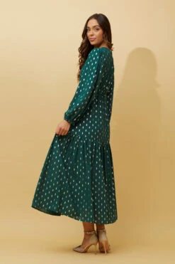 CRYSTELLE TEARDROP FOIL PRINT MAXI DRESS -Printedcarpetus 14f023068dbfd0cea6d2bfb572a4f2cd