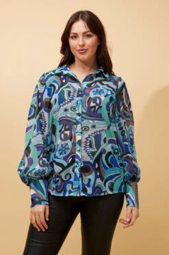BELLE LONG BALLOON SLEEVE SHIRT -Printedcarpetus 15a5277c9a6ce69eea9b10de4a558e9a