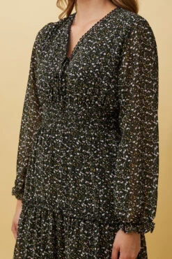 LORI DITSY FLORAL TIERED MIDI DRESS -Printedcarpetus 15b916ee4e4c30360f0ebcd4743b75df