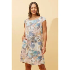 SISLEY LINEN SHORT DRESS -Printedcarpetus 170461deeb23d8a836001406efc95e47