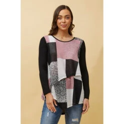 BOBBI DOUBLE LAYER COLOUR BLOCK TOP -Printedcarpetus 1706c9dd4e562d3a3493db684f9bb4fd