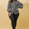 BELLE ANIMAL PRINT LONG BALLOON SLEEVESHIRT -Printedcarpetus 17343d7af6ac981e43b240ee0f60852c